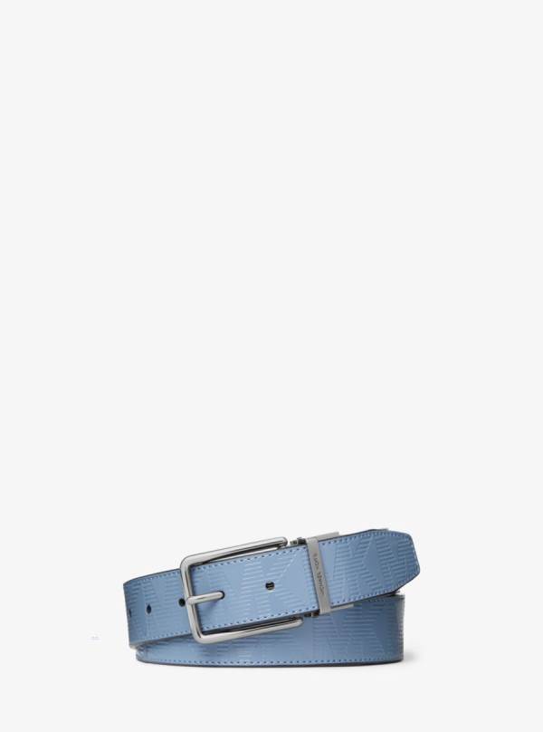 Panske Opasky Michael Kors Reversible Leather and Logo Embossed Modre - Doplnky Michael Kors Outlet | DPUZI-1905